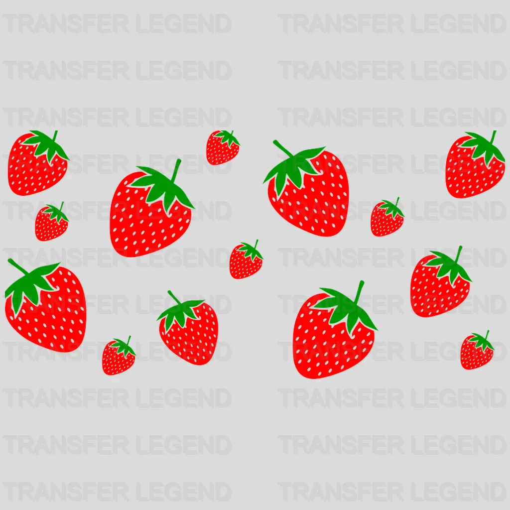 Strawberries UV DTF Transfer Cup Wrap UV DTF Sticker - transferlegend