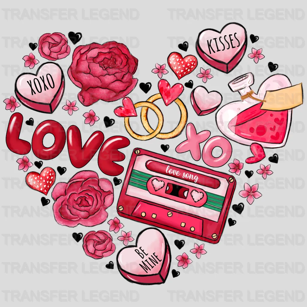 HEART IN KISSES XOXO - DTF heat transfer - transferlegend