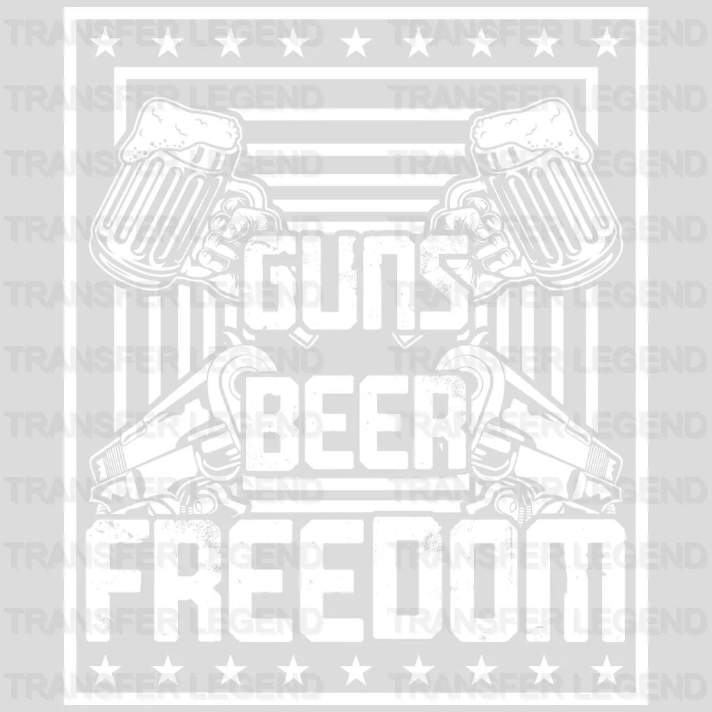 Guns Beer Freedom - Patriot Design DTF Heat Transfer - transferlegend