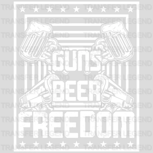 Guns Beer Freedom - Patriot Design DTF Heat Transfer - transferlegend