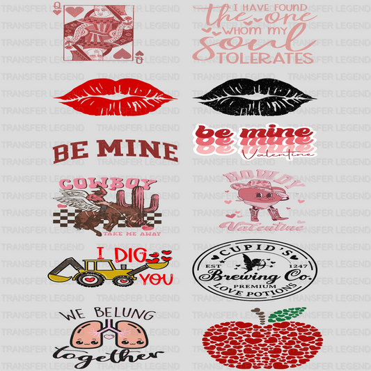 Valentine's Premade Gang sheet - 12 PCS 10 INCH - transferlegend