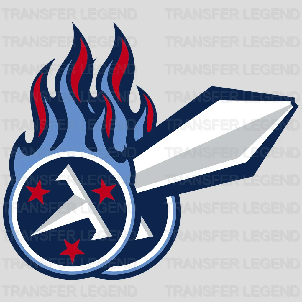 Tennessee Titans Flaming Sword Logo NFL Design - DTF Heat Transfer