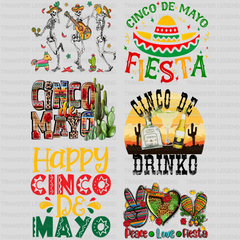 Cinco De Mayo Premade Gang sheet - 6 PCS 10 INCH (Bundle 5) - transferlegend