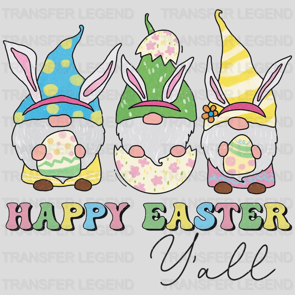 Happy Easter Y'all Gnomes Design- DTF heat transfer - transferlegend