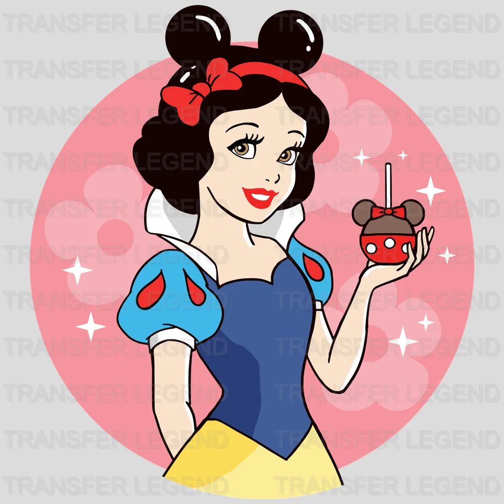 Snow White Snacks Micky Ears - Snow White and the Seven Dwarfs Design - DTF heat transfer - transferlegend