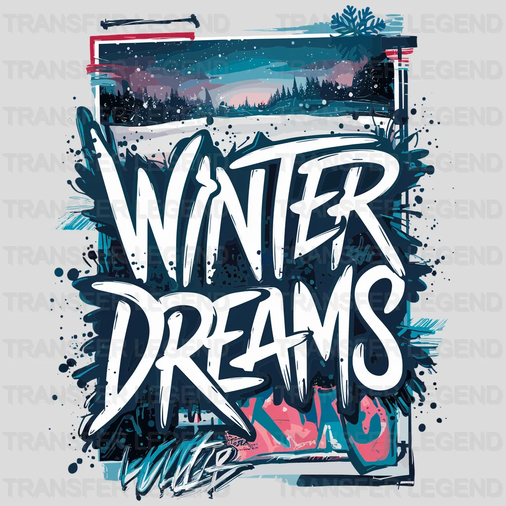 Snow Dreams Winter Design - DTF Heat Transfers - transferlegend