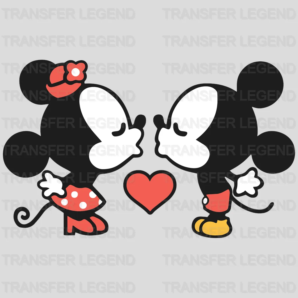 Mickey and Minnie Love Kiss Design - DTF heat transfer - transferlegend