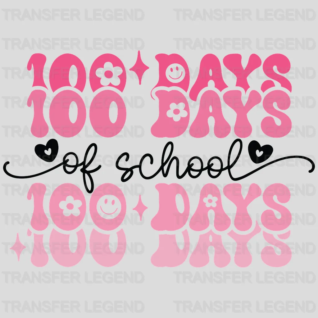 Pink 100 Days Of School Design - DTF heat transfer - transferlegend