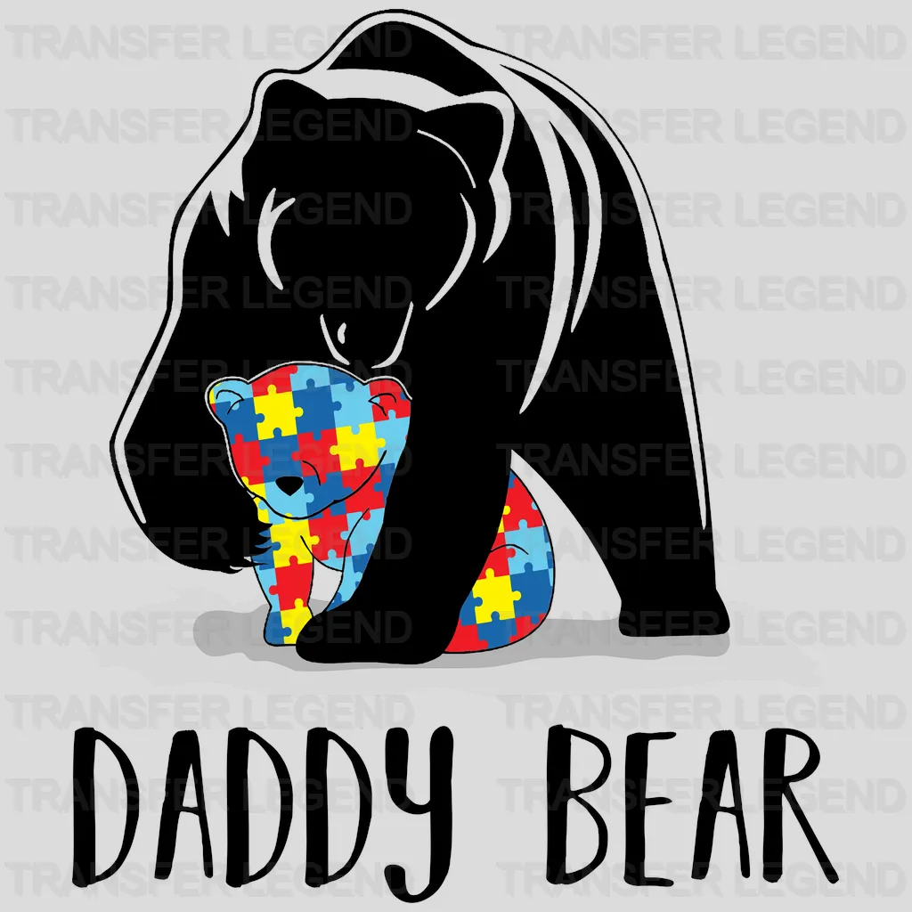 Daddy Bear Autism Awareness Design - DTF heat transfer - transferlegend