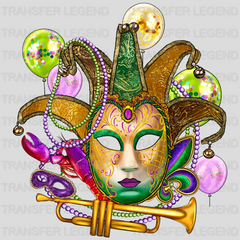 Mask Mardi Gras Design- Mardi Gras DTF heat transfer - transferlegend