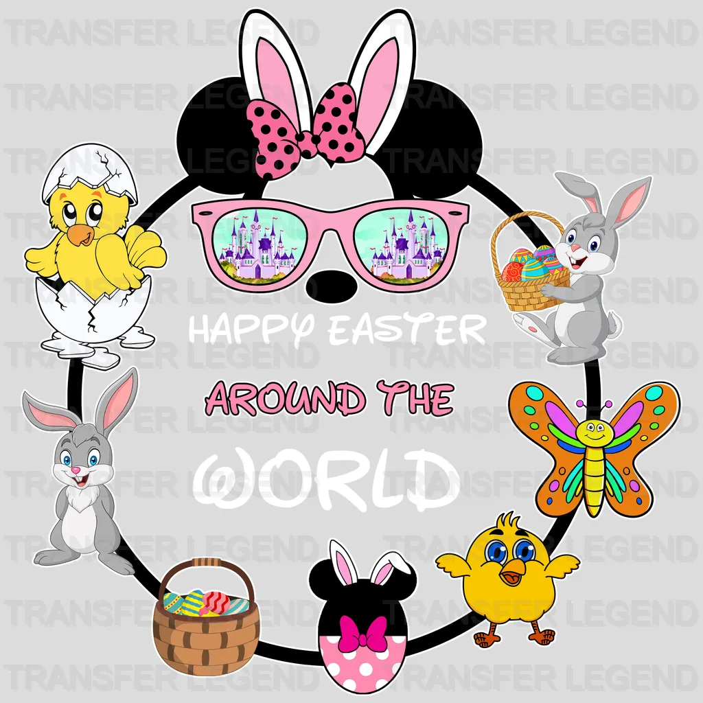 Happy Easter Around The World Minnie Design- DTF heat transfer - transferlegend