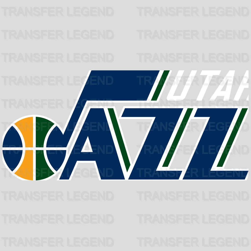Utah Jazz Horizontal Wordmark with Basketball “J” NBA Design - DTF Heat Transfer