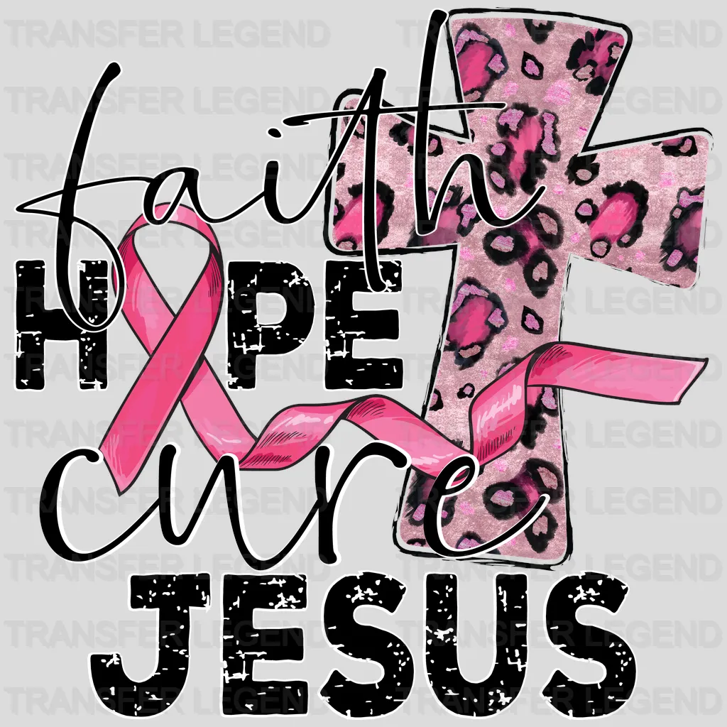 Faith Hope Cure Jesus Cancer Support Design - DTF heat transfer - transferlegend