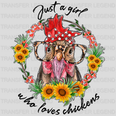 Just A Girl Who Loves Chickens design- DTF heat transfer - transferlegend