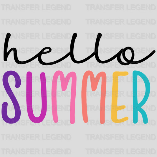 Hello Summer Colorful Letters - Vacation Design - DTF heat transfer - transferlegend