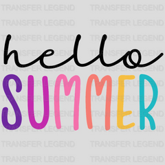 Hello Summer Colorful Letters - Vacation Design - DTF heat transfer - transferlegend