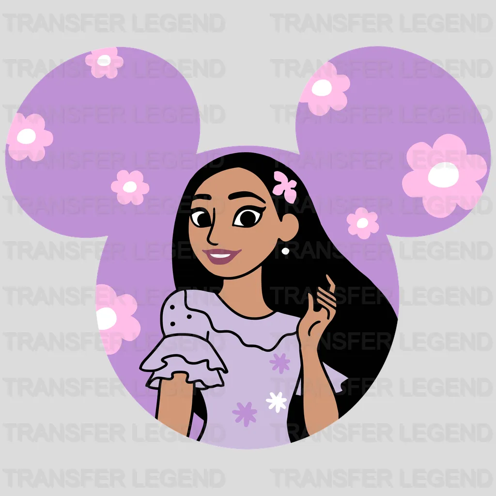 Encanto Isabela Madrigal Mickey Head Flowers Design - DTF heat transfer - transferlegend