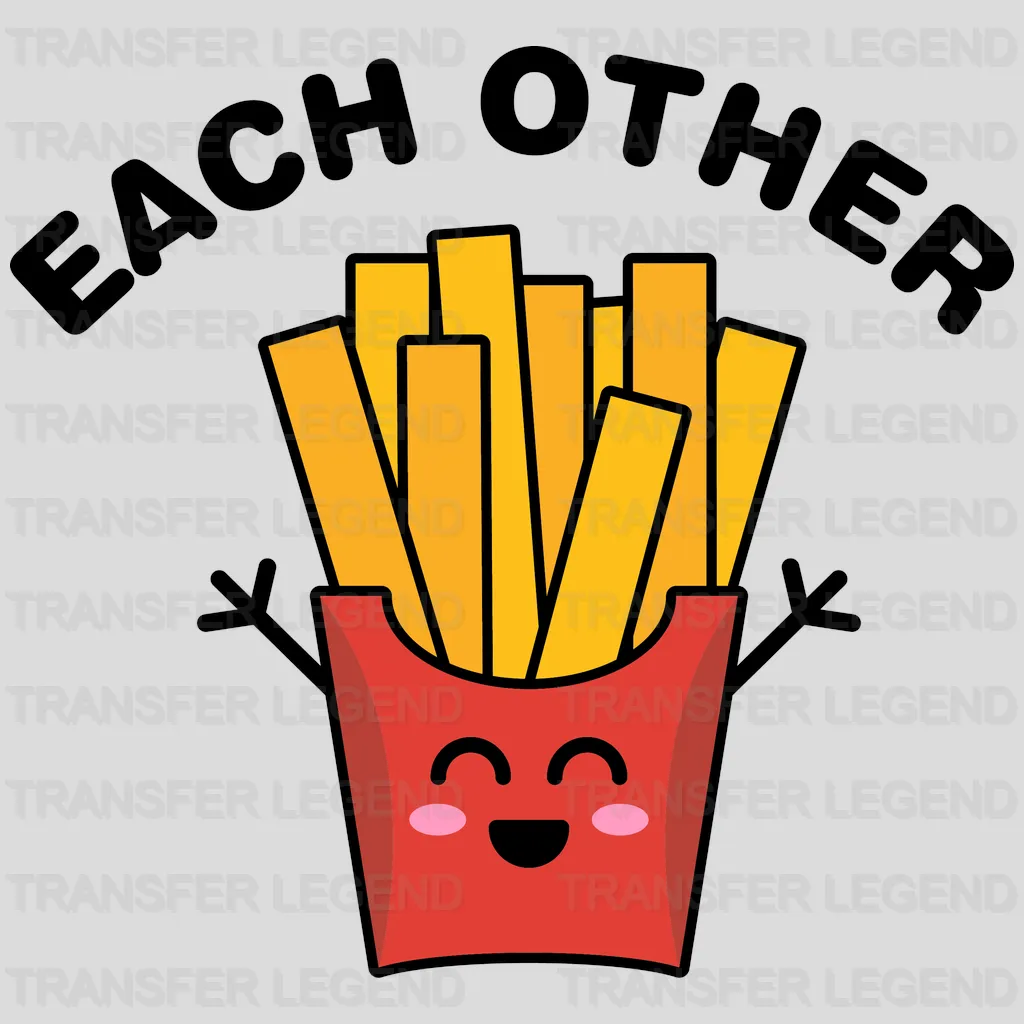 Made for Each Other Hamburger and Fries Couple Design - DTF heat transfer - transferlegend