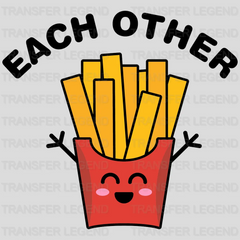 Made for Each Other Hamburger and Fries Couple Design - DTF heat transfer - transferlegend