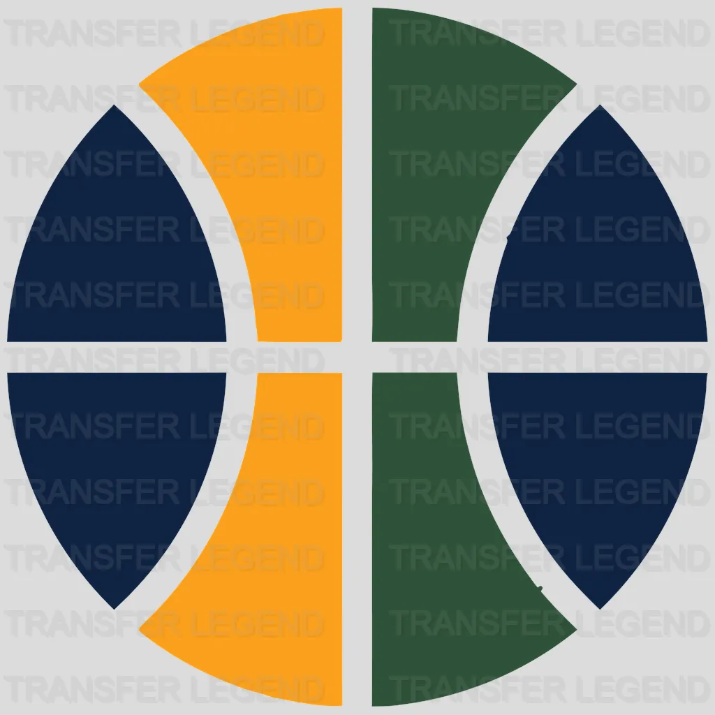 Utah Jazz Abstract Basketball Circle Emblem NBA Design - DTF Heat Transfer