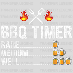 BBQ Timer Rare Medium Well Design - DTF heat transfer - transferlegend