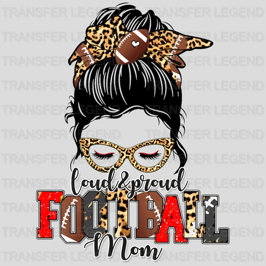 Loud Proud Football Mom Leopard  DTF Transfer - transferlegend