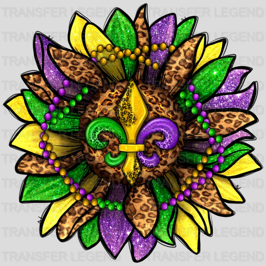 Mardi Gras Sunflower Design- DTF heat transfer - transferlegend