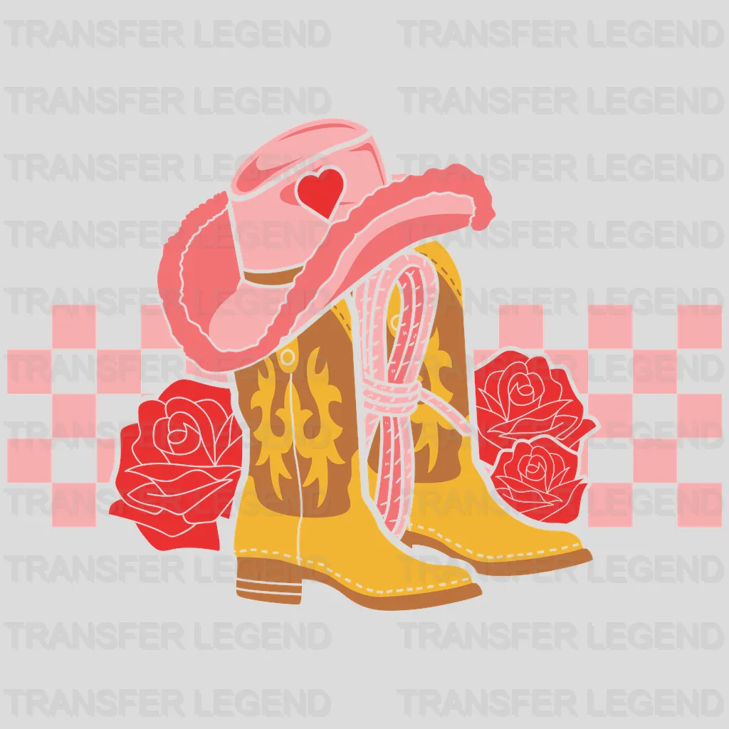 COWGIRL BOOTS TX - DTF heat transfer - transferlegend