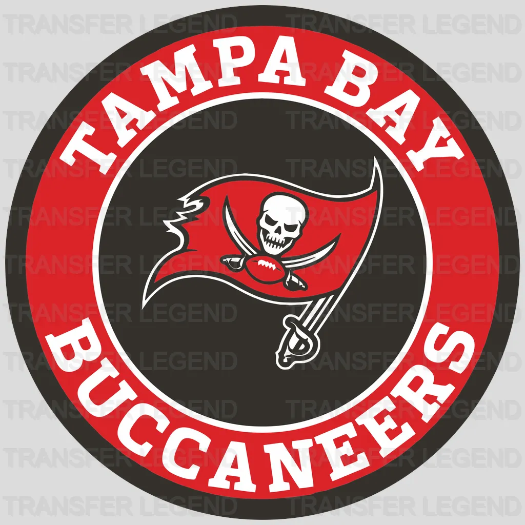 Tampa Bay Buccaneers Circular Team Crest Badge NFL Design - DTF Heat Transfer