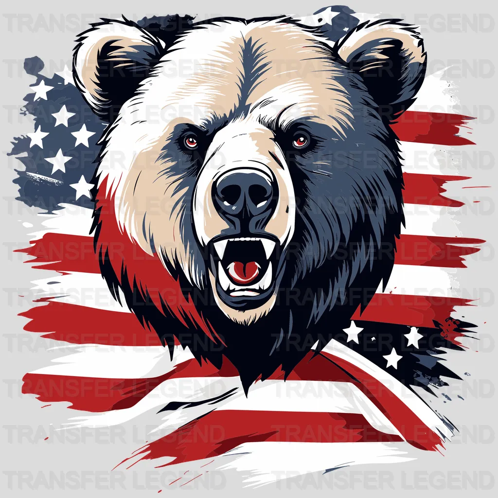 Bear American USA Design - DTF Heat Transfers - transferlegend