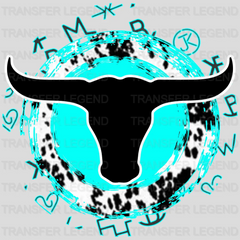 Cow Skull Turquoise Design - DTF heat transfer - transferlegend