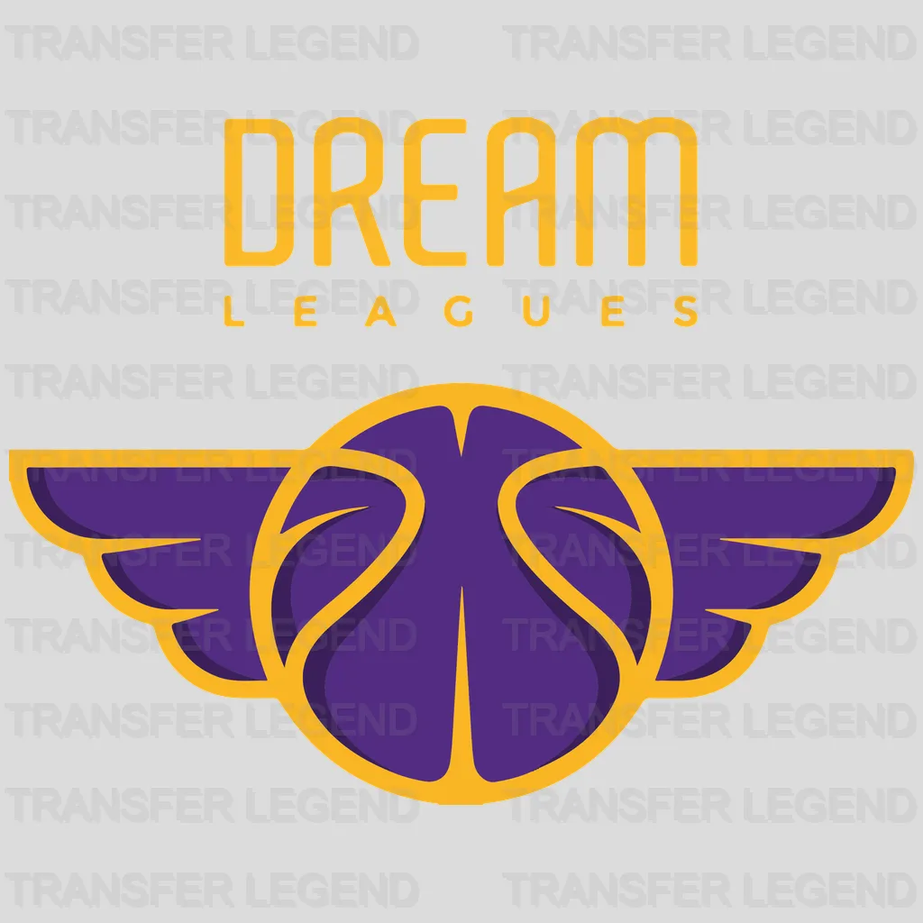 Los Angeles Lakers Dream Leagues Winged Ball NBA Design - DTF Heat Transfer