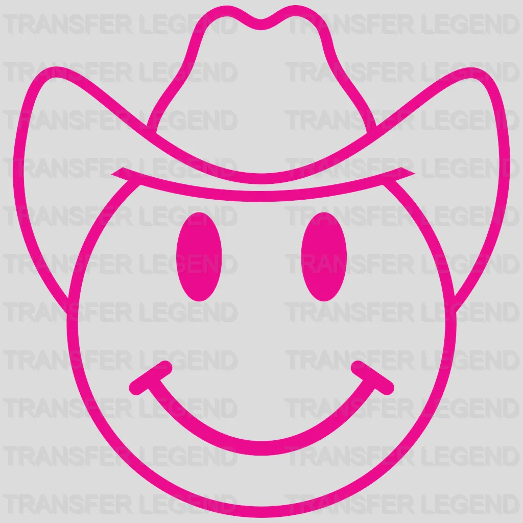 Cowboy Hat Smiley Face Design - DTF heat transfer - transferlegend