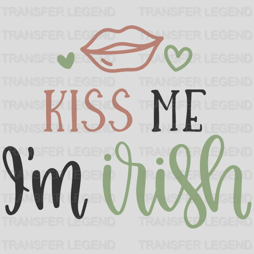 Kiss Me I'm Irish St. Patrick's Day Design - DTF heat transfer - transferlegend