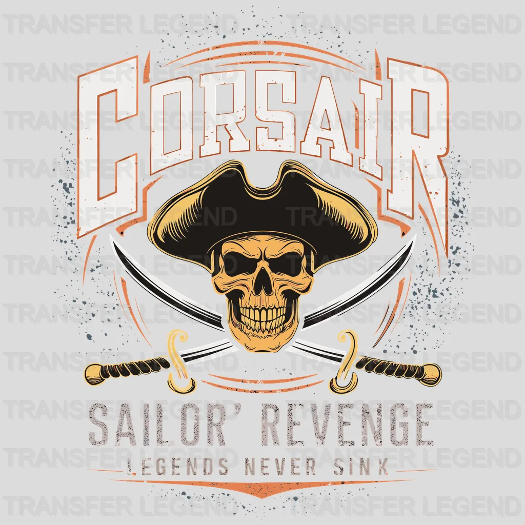 Legend Never Sink Pirate Design - DTF Heat Transfer - transferlegend