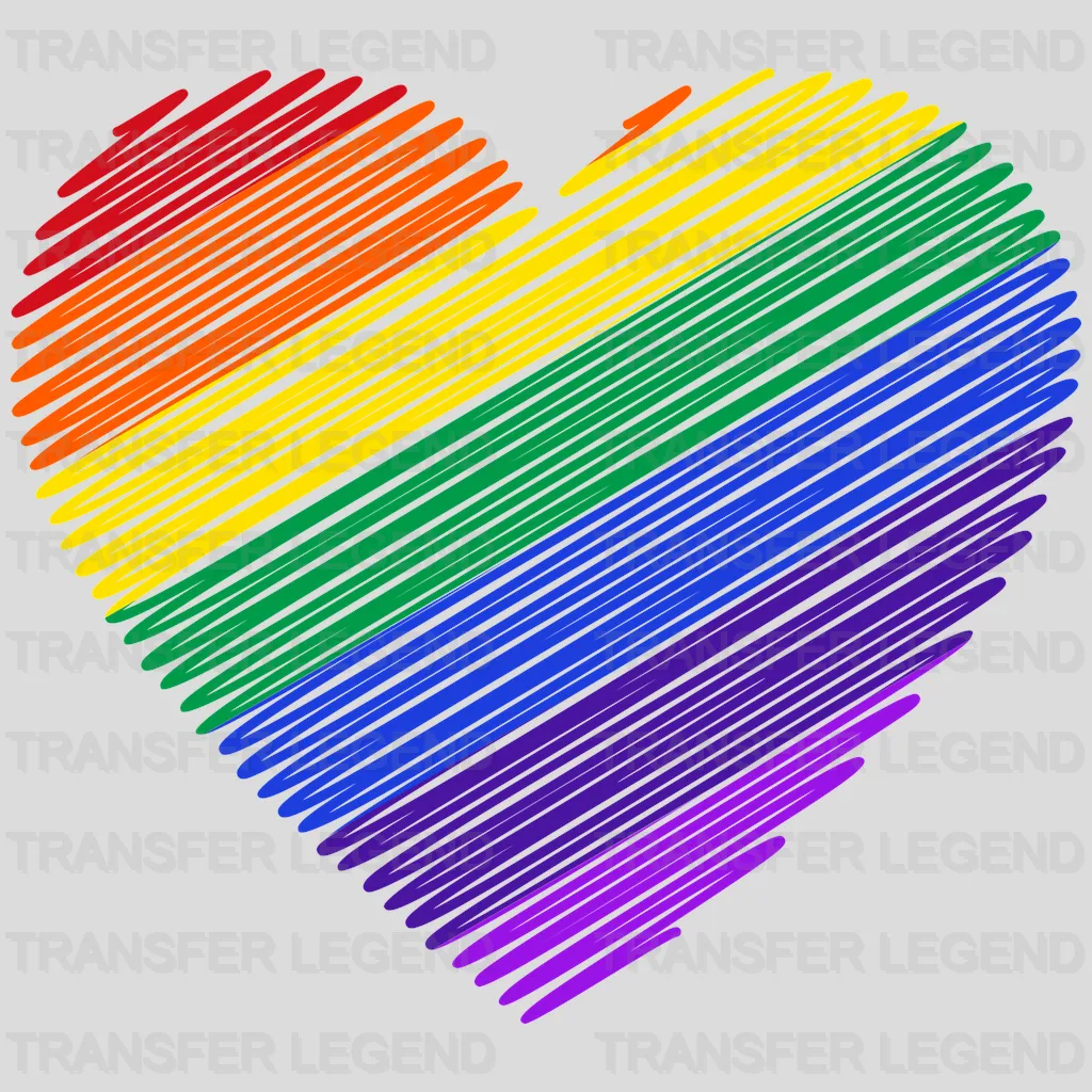 Bi Pride Diversity Heart Rainbow - Lgbtq - PRIDE Design - DTF heat transfer - transferlegend