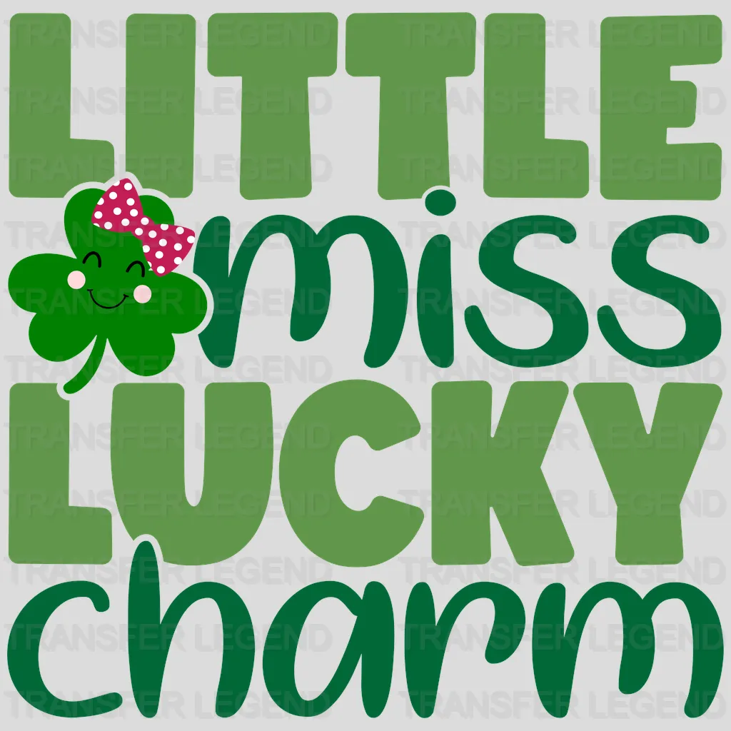 Little Miss Lucky Charm St. Patrick's Day Design - DTF heat transfer - transferlegend