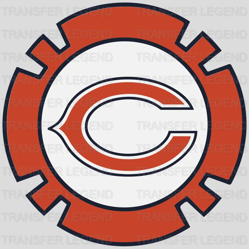 Chicago Bears Gear Cog C‑Logo Emblem NFL Design - DTF Heat Transfer