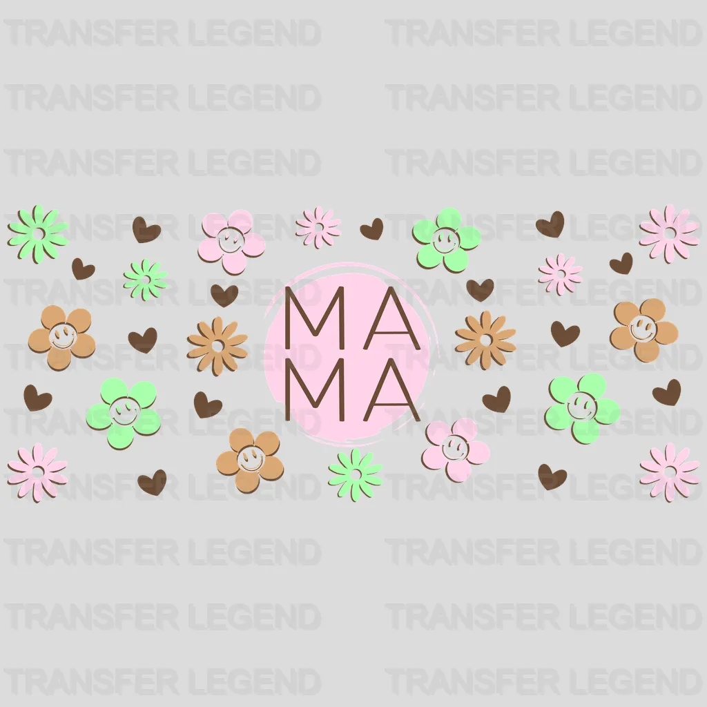 Mama Flowers UV DTF Transfer Cup Wrap UV DTF Sticker - transferlegend