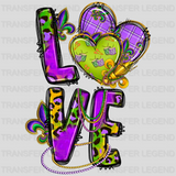 Love Mardi Gras Design- Mardi Gras DTF heat transfer - transferlegend