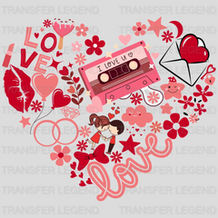 I Love You Tape Heart Valentine's Day Design - DTF heat transfer - transferlegend