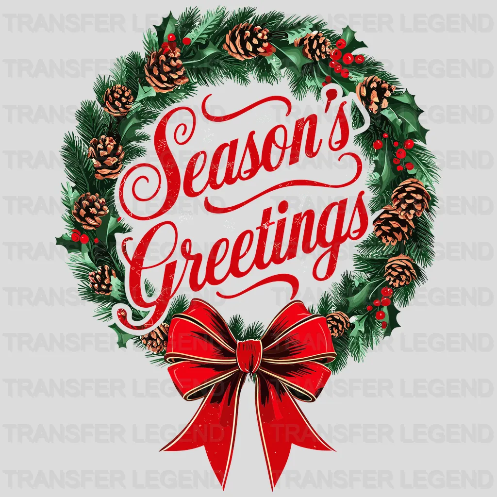 Season's Greetings Christmas design - DTF Heat Transfer - transferlegend