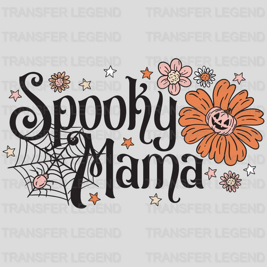 Halloween Spooky Mama Flower Spider Design - DTF heat transfer - transferlegend