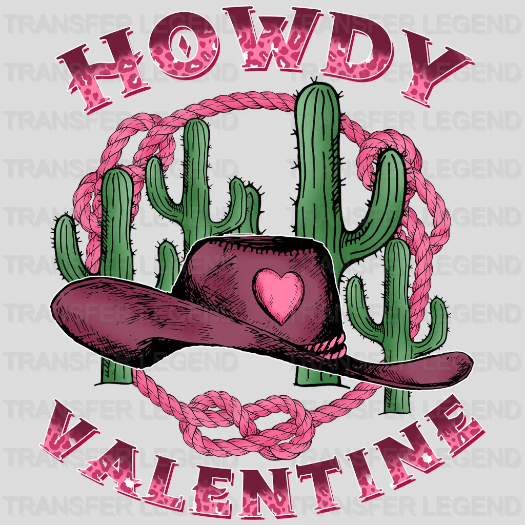 HOWDY VALENTINE CACTUS - DTF heat transfer - transferlegend