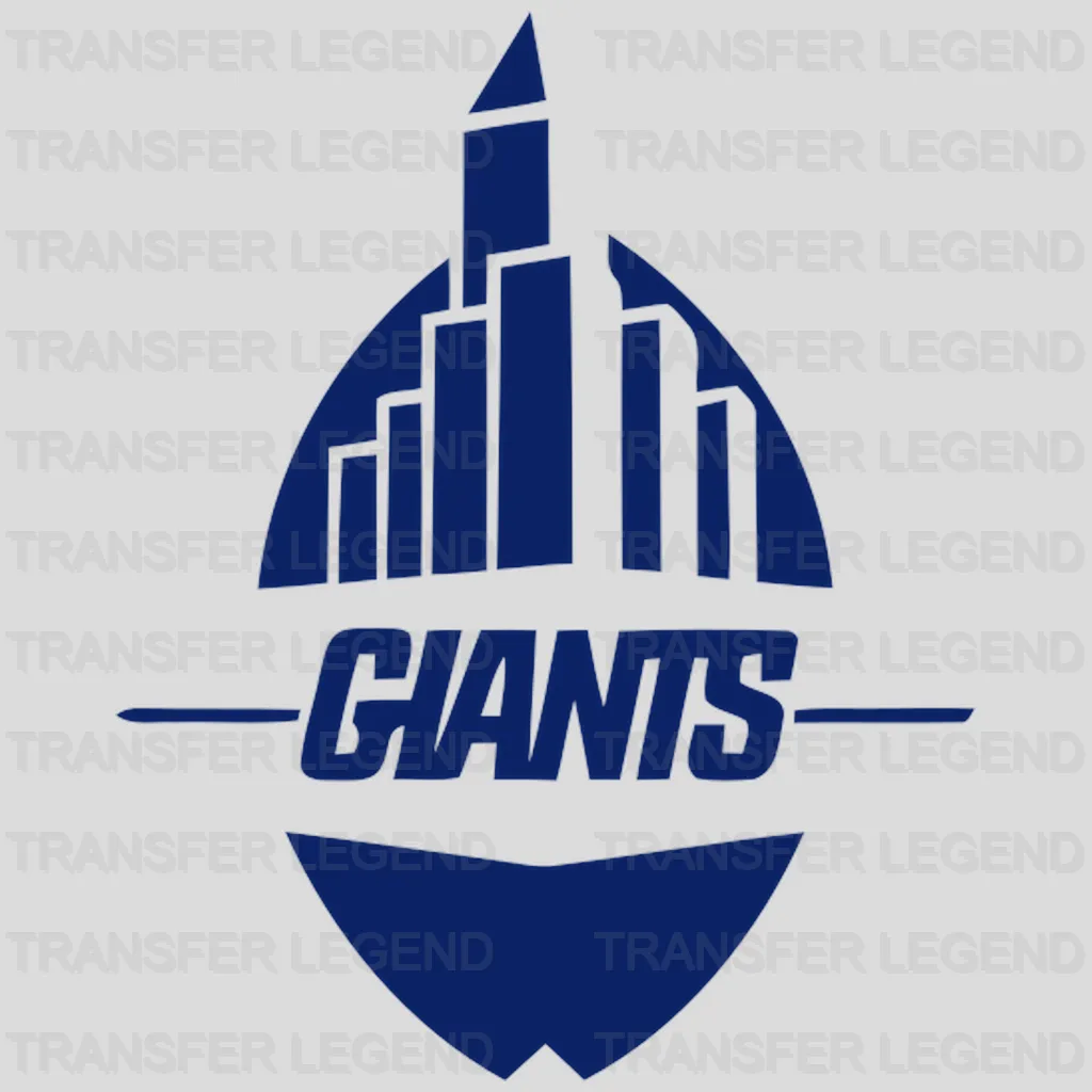 New York Giants stylized high‑rise skyline silhouette, NFL design - DTF Heat Transfer