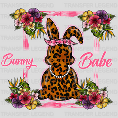 Easter Bunny Babe Leopard Design - DTF heat transfer - transferlegend