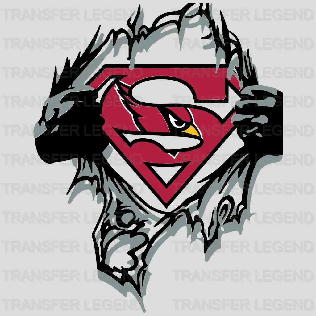 Arizona Cardinals Superman Chest Emblem NFL Design - DTF Heat Transfer