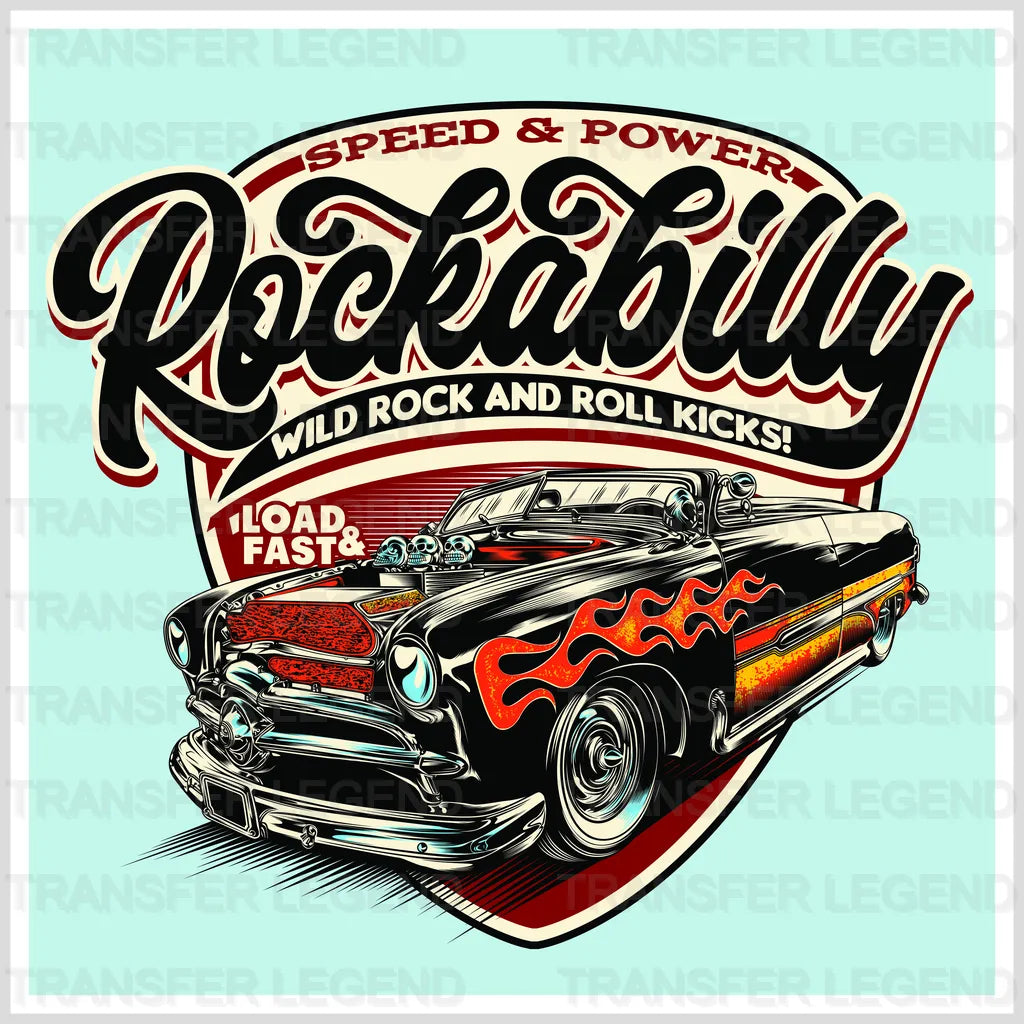 Cars RockaBilly Load & Fast Clasic Car Designs - DTF Heat Transfer - transferlegend