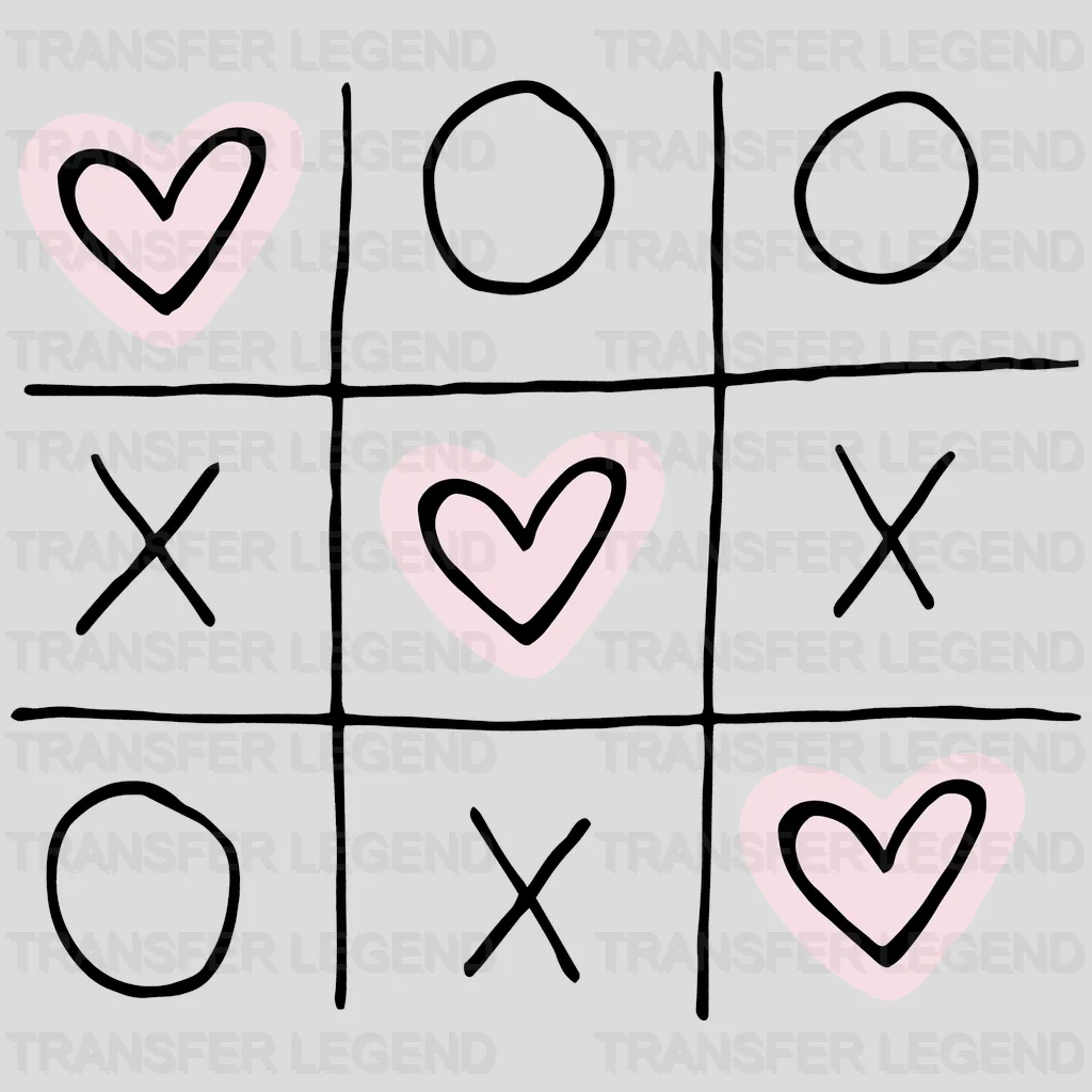 Tic Tac Toe Valentine's Day Design - DTF heat transfer - transferlegend