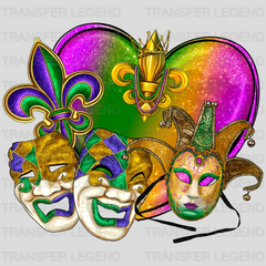 Masks Mardi Gras Design- Mardi Gras DTF heat transfer - transferlegend